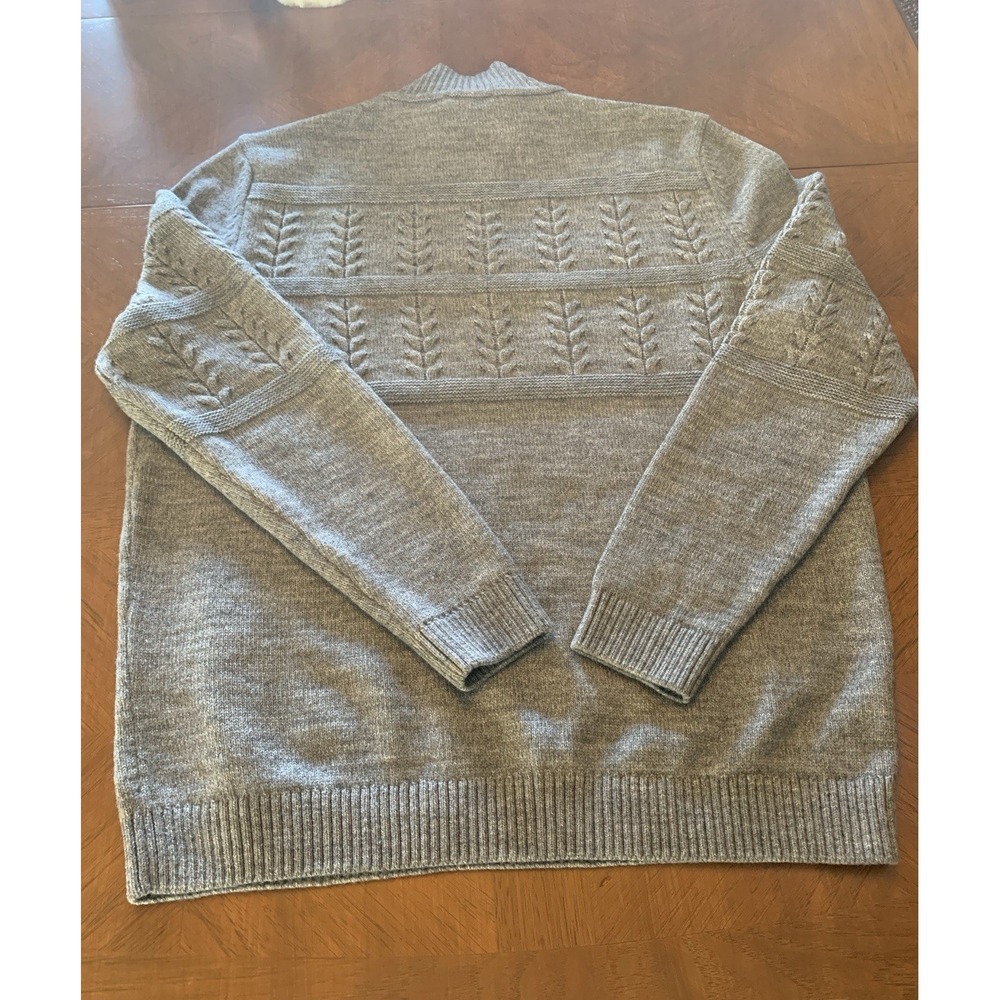 Saint James Detroit 1/4 Zip Pullover Wool Blend Cable Knit Sweater Men's 46 Gray - Picture 10 of 16